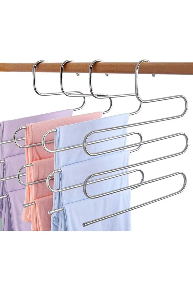 Metal Pantolon-Eşarp Askısı 5 Katlı 5 Adet Askı
