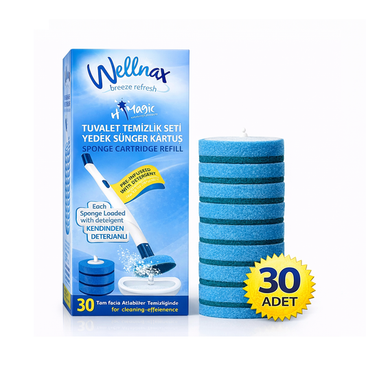 Kullan-At Tuvalet Fırçası Yedek Deterjanlı Sünger 30'lu Paket