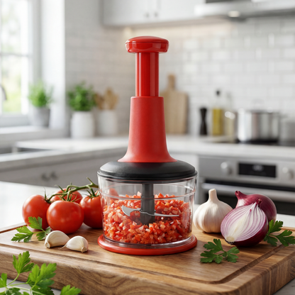 Basmalı El Rondosu Pratik Manuel Rondo Blender 18/10 Çelik Bıçaklı Sebze ve Soğan Doğrayıcı