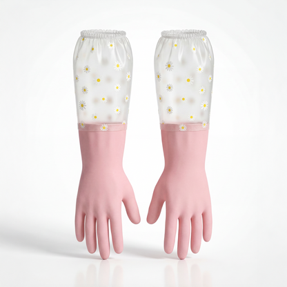 Lateks Uzun Eldiven – Ev, Bulaşık, Banyo Temizliği İçin Su Geçirmez Transparan Tasarım Eldiven