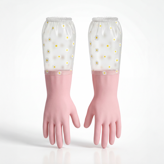 Lateks Uzun Eldiven – Ev, Bulaşık, Banyo Temizliği İçin Su Geçirmez Transparan Tasarım Eldiven