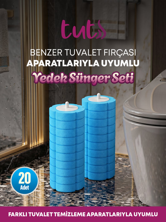 Beyaz Sabun Kokulu 20 Adet Köpüren Yedek Sünger Kullan At - (Hazne ve Aparat Dahil Değildir)