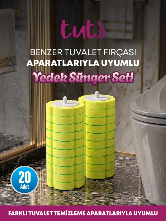 Limon Kokulu 20 Adet Köpüren Yedek Sünger Kullan At - (Hazne ve Aparat Dahil Değildir)