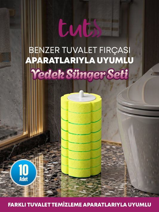 Limon Kokulu 10 Adet Köpüren Yedek Sünger Kullan At - (Hazne ve Aparat Dahil Değildir)